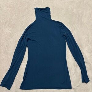 Halogen Teal Long Sleeve Turtleneck Top